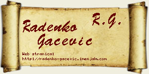 Radenko Gačević vizit kartica